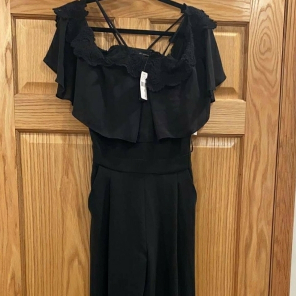 Josie Natori Core Crepe With Lace  Jumpsuit - Picture 10 of 11